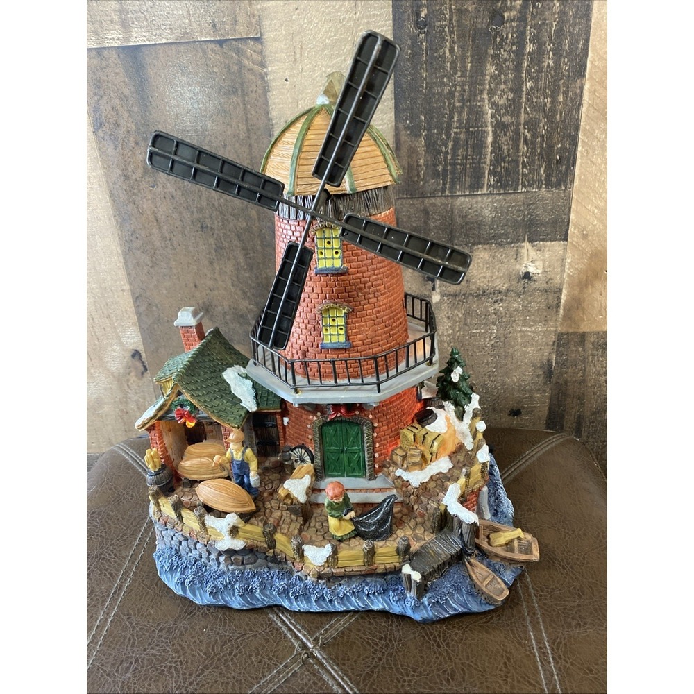 VTG‎ 2004 Holiday House Fiber Optic Windmill Lighthouse Christmas Village Works
